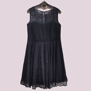 City Chic Goth Rockabilly Retro 50s Inspired Black Lace Dress Sz S (16) Fits XXL